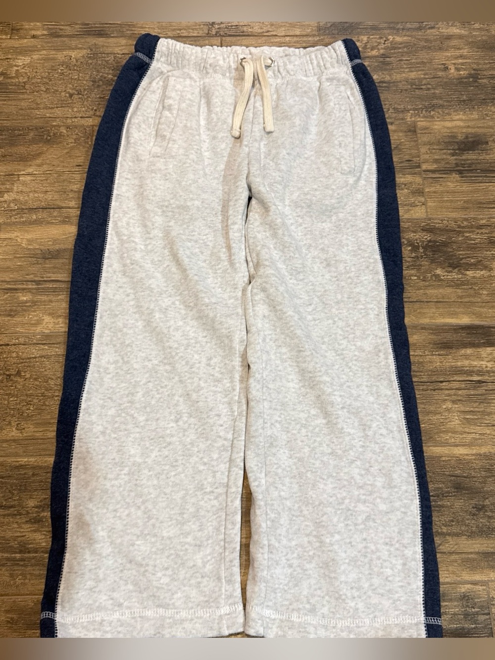 Vintage Havana Gray & Navy Side-Stripe Sweatpants - Comfortable Casual Bottoms